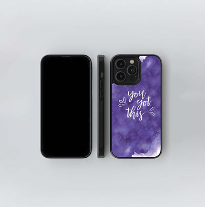 Purple Watercolor Motivation Glass Case