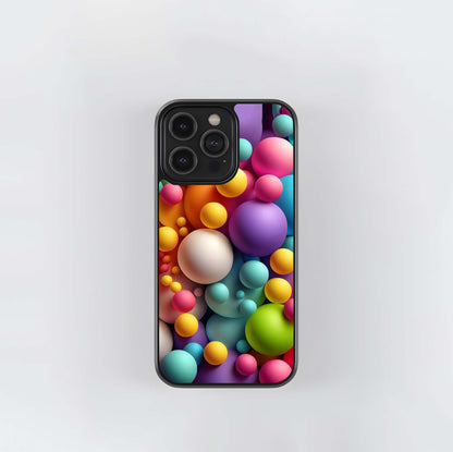 Rainbow Matte Spheres Glass Case
