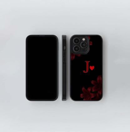 Red Lily Initial J Glass Case