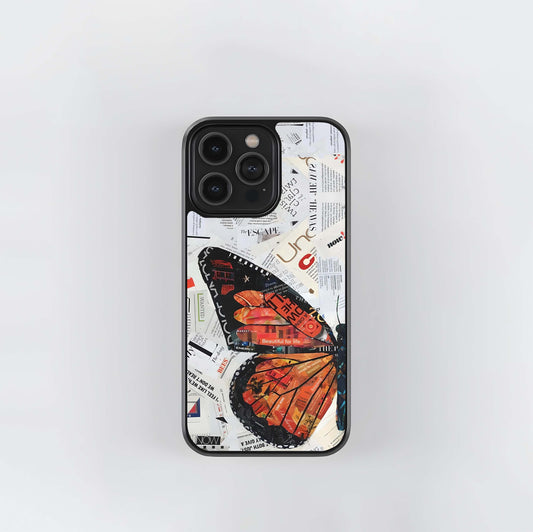 Magazine Butterfly Art Glass Case