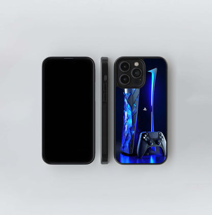 Crystal Blue PlayStation Glass Case