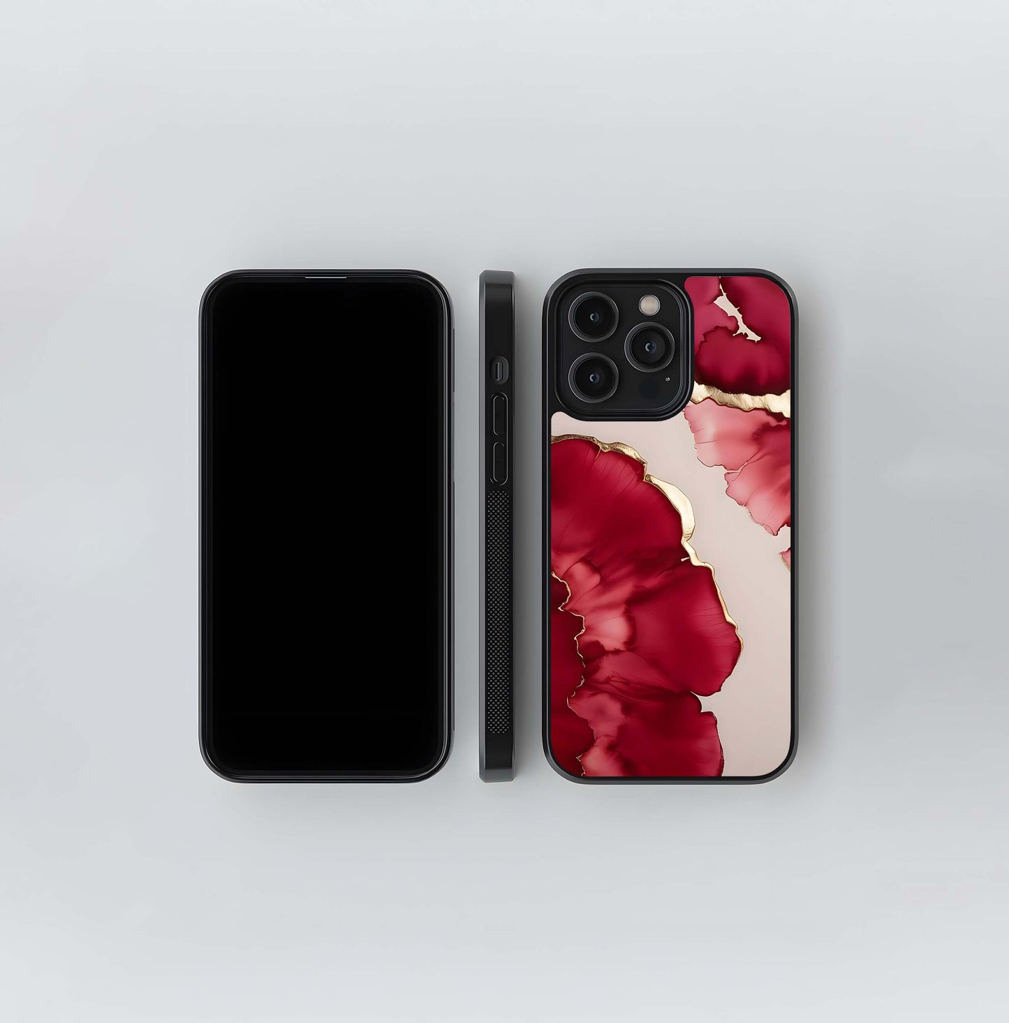 Golden Petals Glass Case