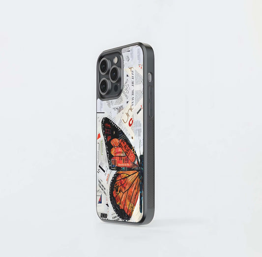 Magazine Butterfly Art Glass Case