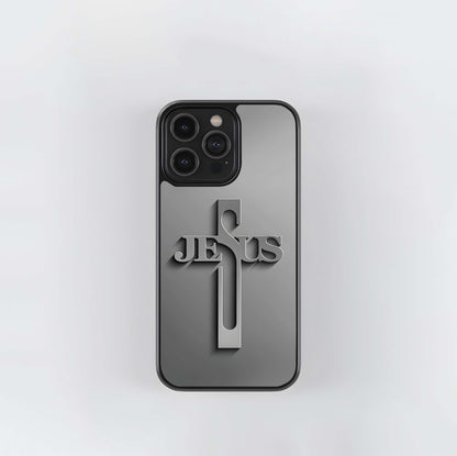 Jesus Word Cross Glass Case