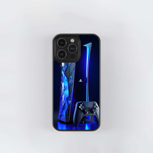 Crystal Blue PlayStation Glass Case