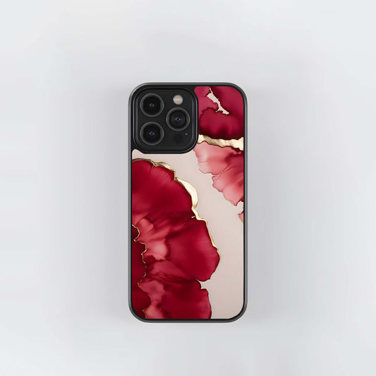 Golden Petals Glass Case