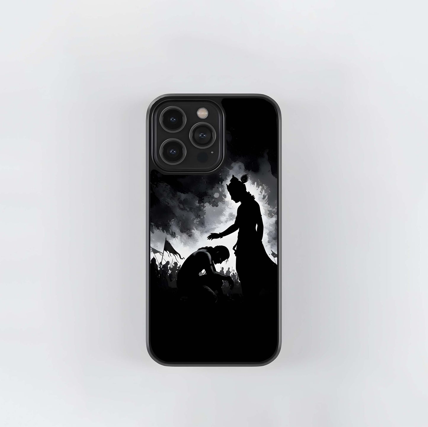 Lord Krishna and Arjuna Glass Case