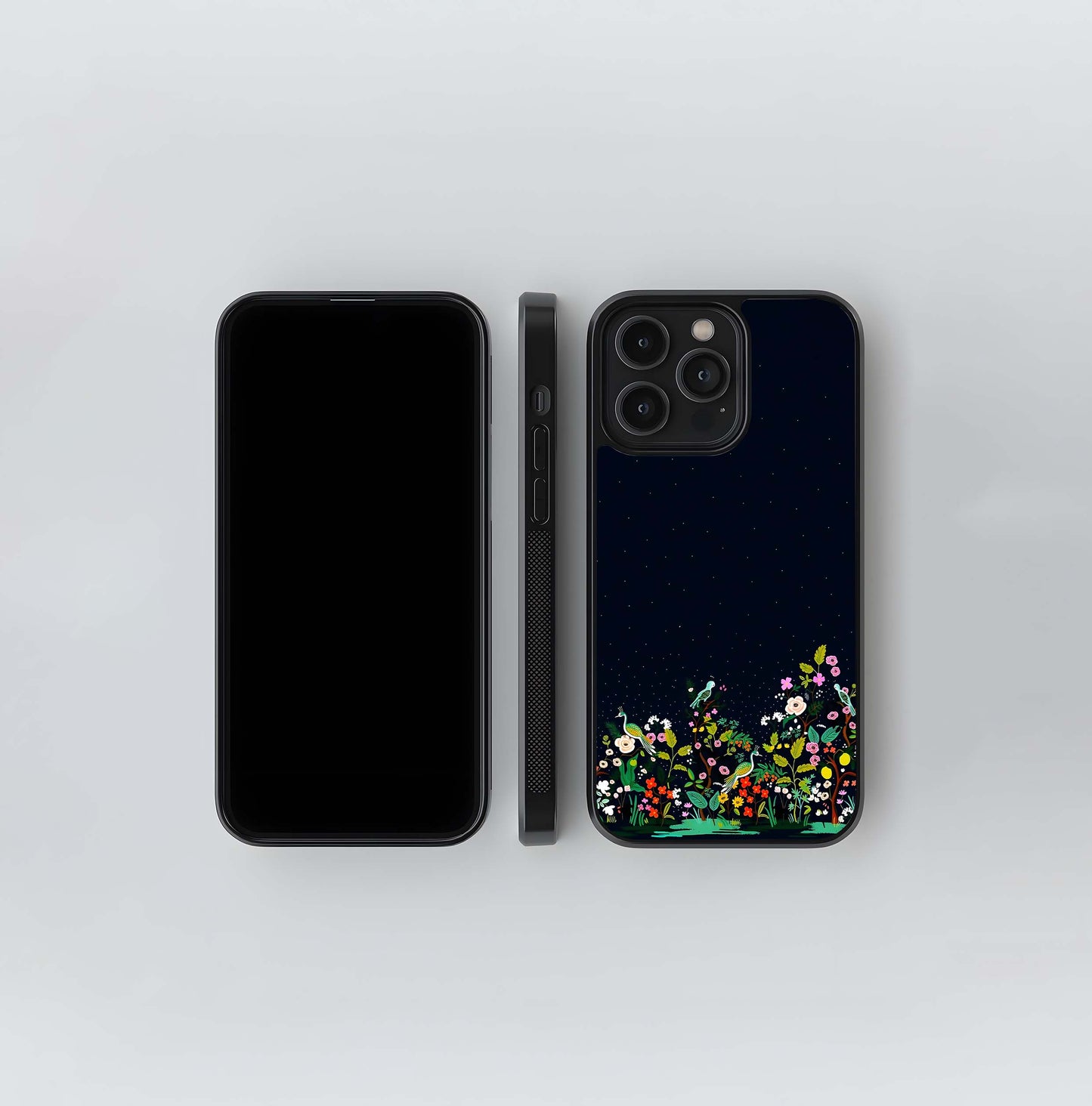 Birds Floral Symphony Glass Case