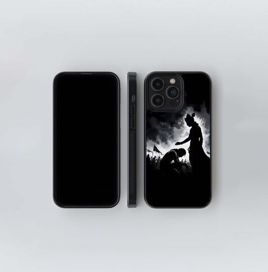 Lord Krishna and Arjuna Glass Case