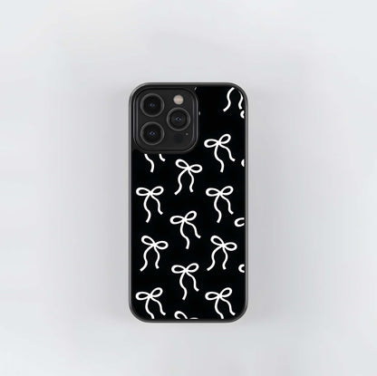 Black & White Bows Glass Case