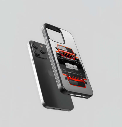 Red Jeep Reflection Glass Case