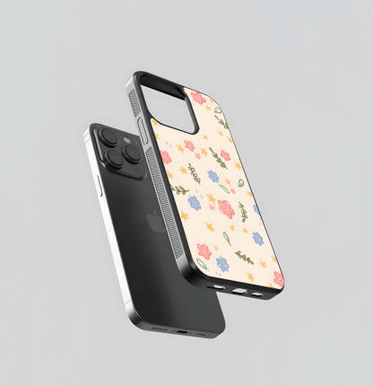 Doodle Floral Scatter Glass Case