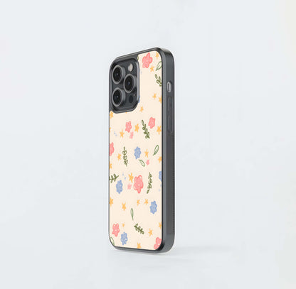 Doodle Floral Scatter Glass Case