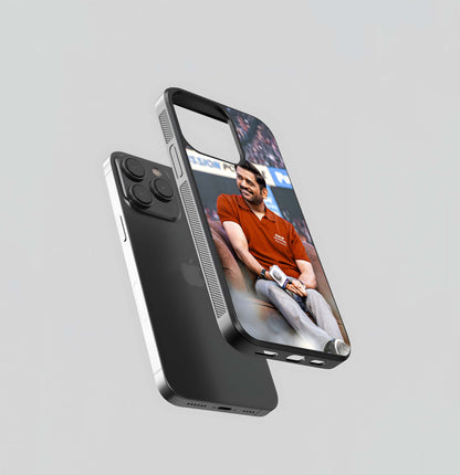 M.S. Dhoni Portrait (Candid Smile) Glass Case