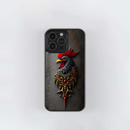 Regal Rooster Emblem Glass Case