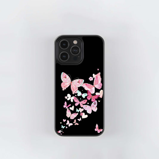 Black Blushing Wings Garden Glass Case