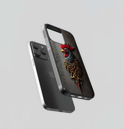 Regal Rooster Emblem Glass Case