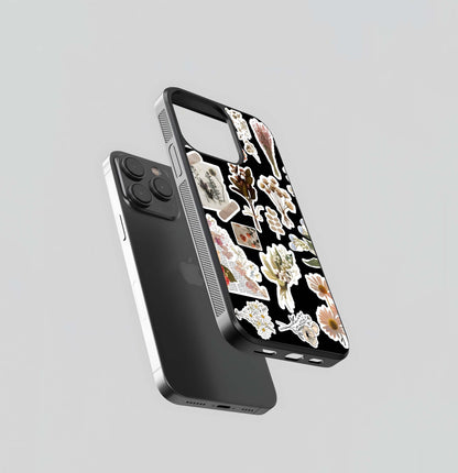 Dried Floral Collage Stickers Glass Case