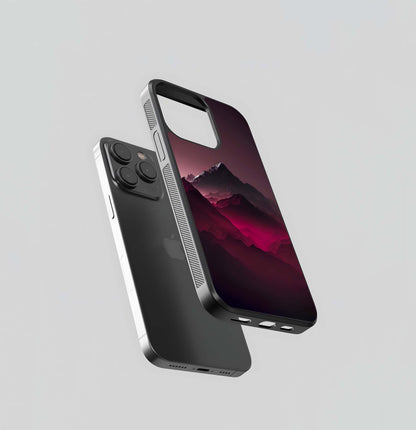 Magenta Mountain Range Glass Case