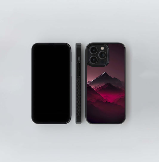 Magenta Mountain Range Glass Case