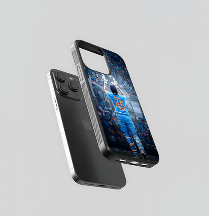 Rohit Sharma Cricket Victory Pose Glass Case