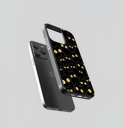 Black Cat Crowd Glass Case