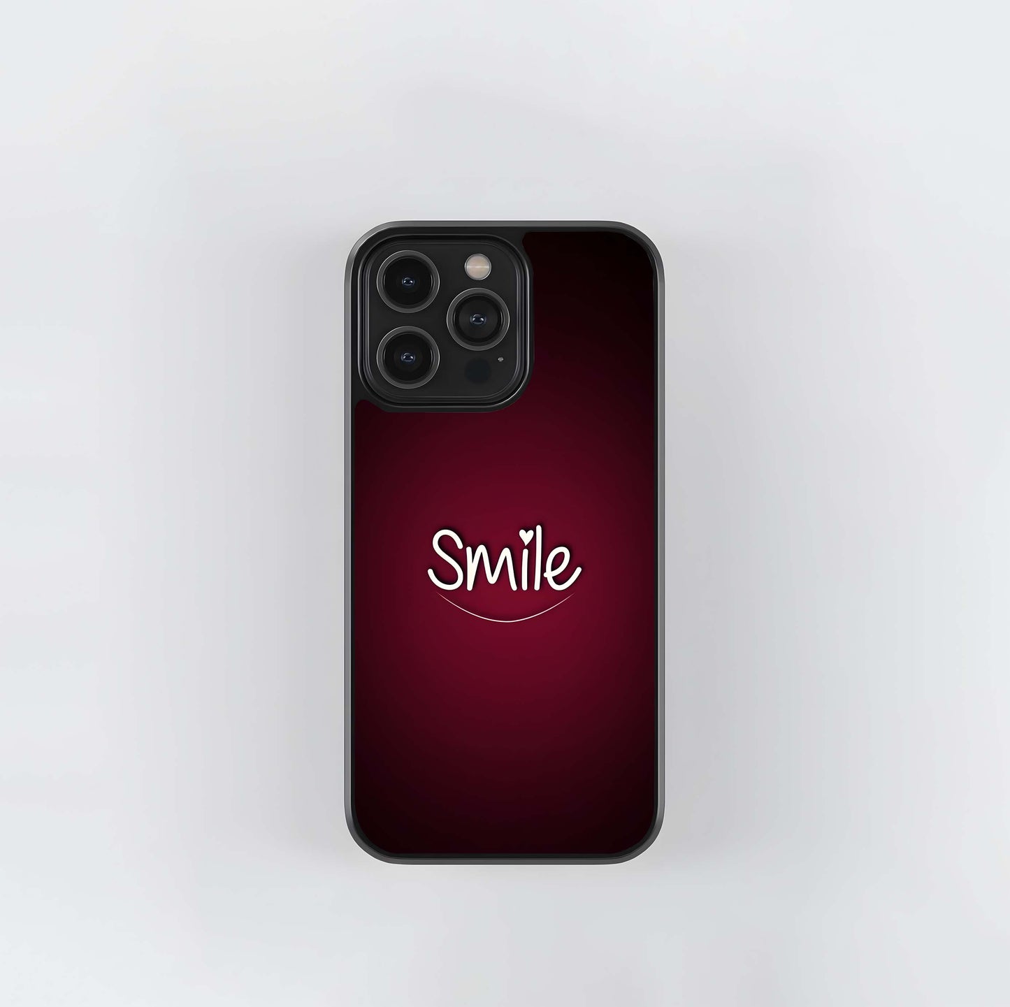 Maroon Smile Script Glass Case