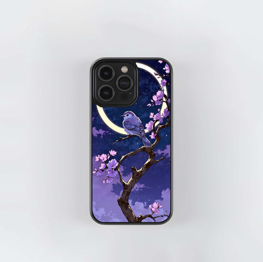 Celestial Bird Blossom Glass Case