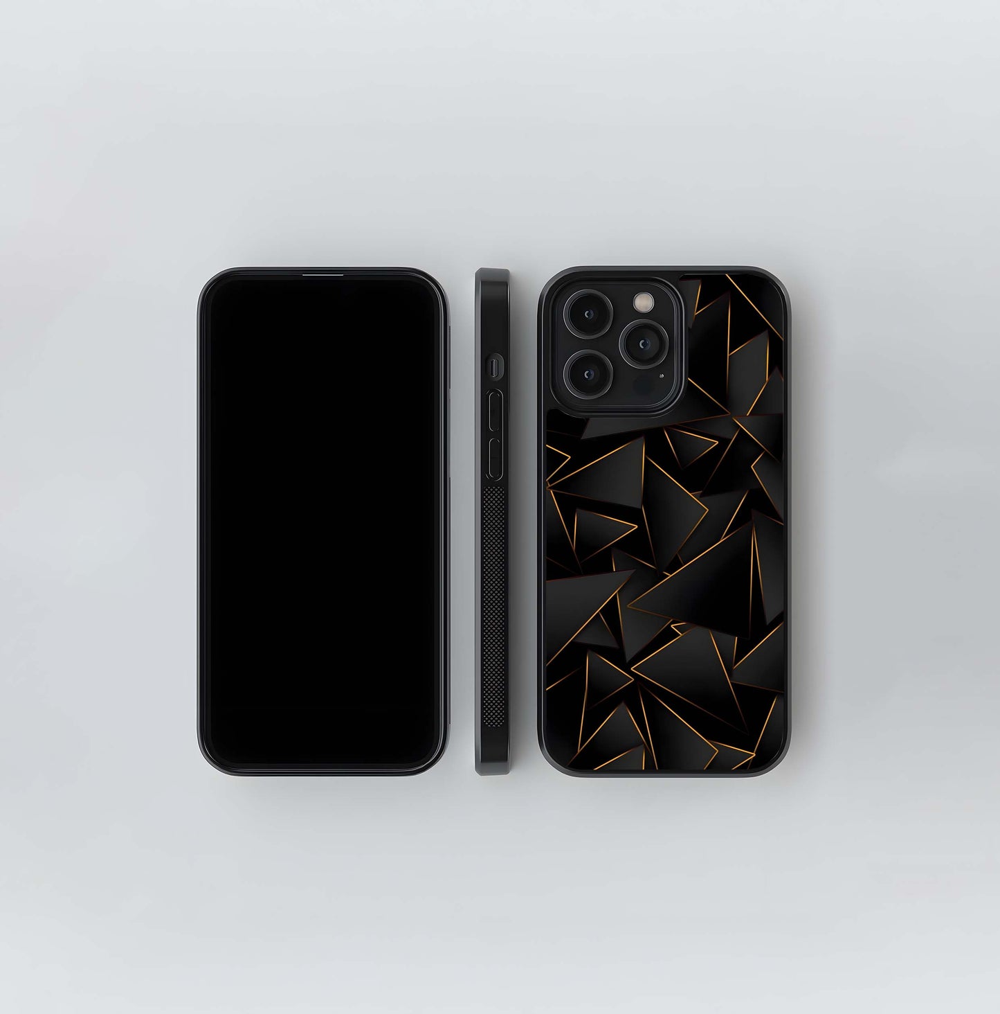 Golden Fracture Geometry Glass Case