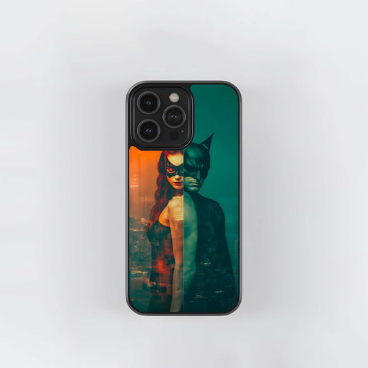 Batman Catwoman Duotone Split Glass Case