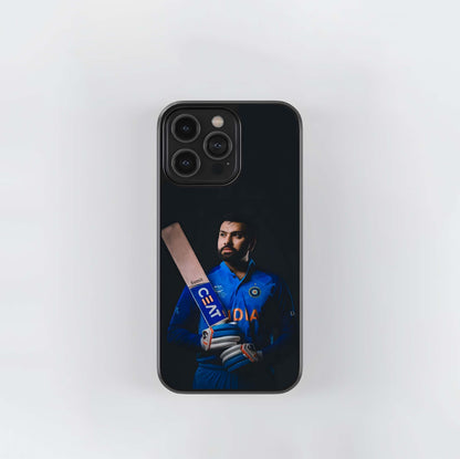 Rohit Sharma with Bat in Dark Setting Glass Case