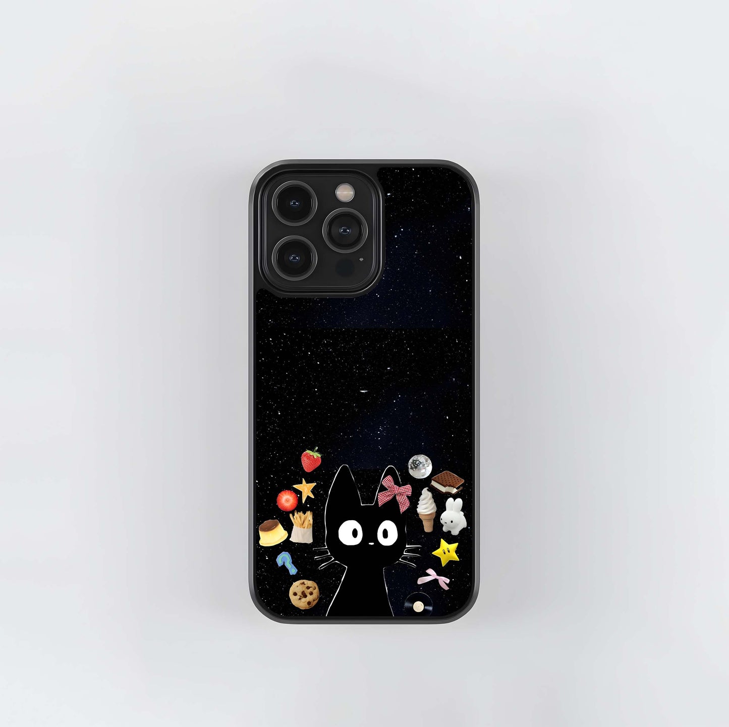 Black Cat in Space Delight Glass Case