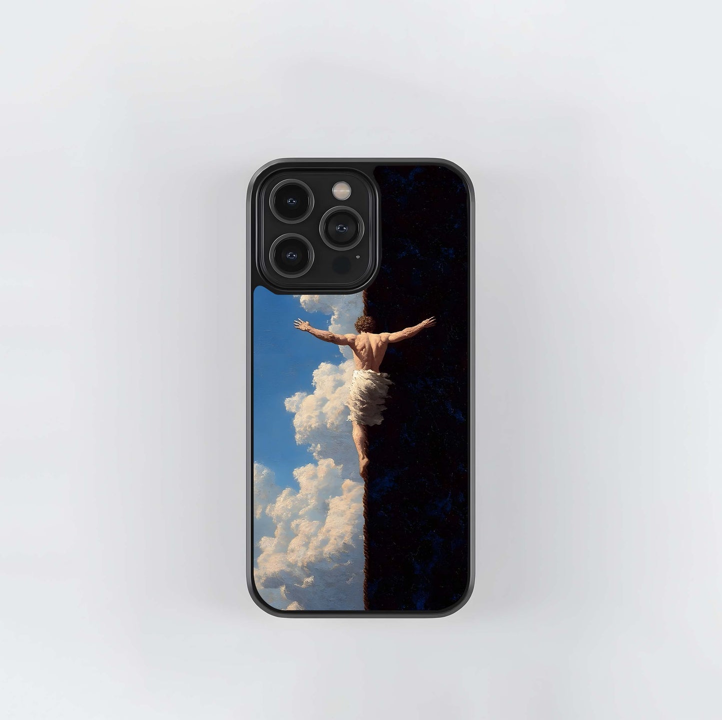 Man at the Edge of Light and Dark Glass Case