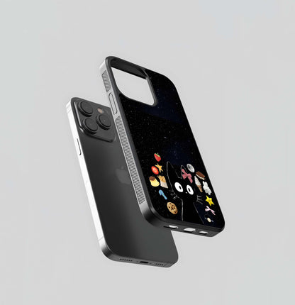 Black Cat in Space Delight Glass Case