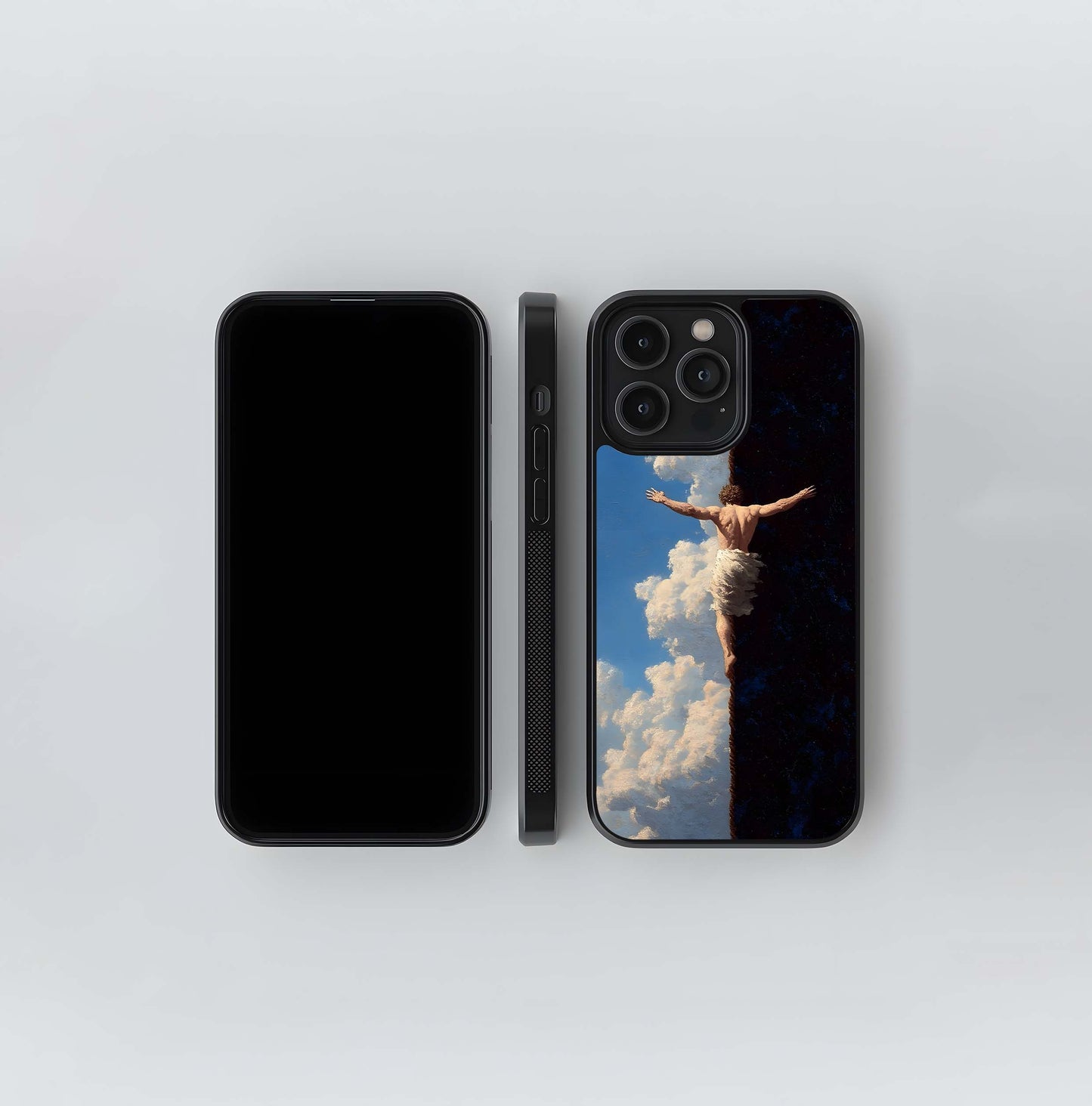 Man at the Edge of Light and Dark Glass Case