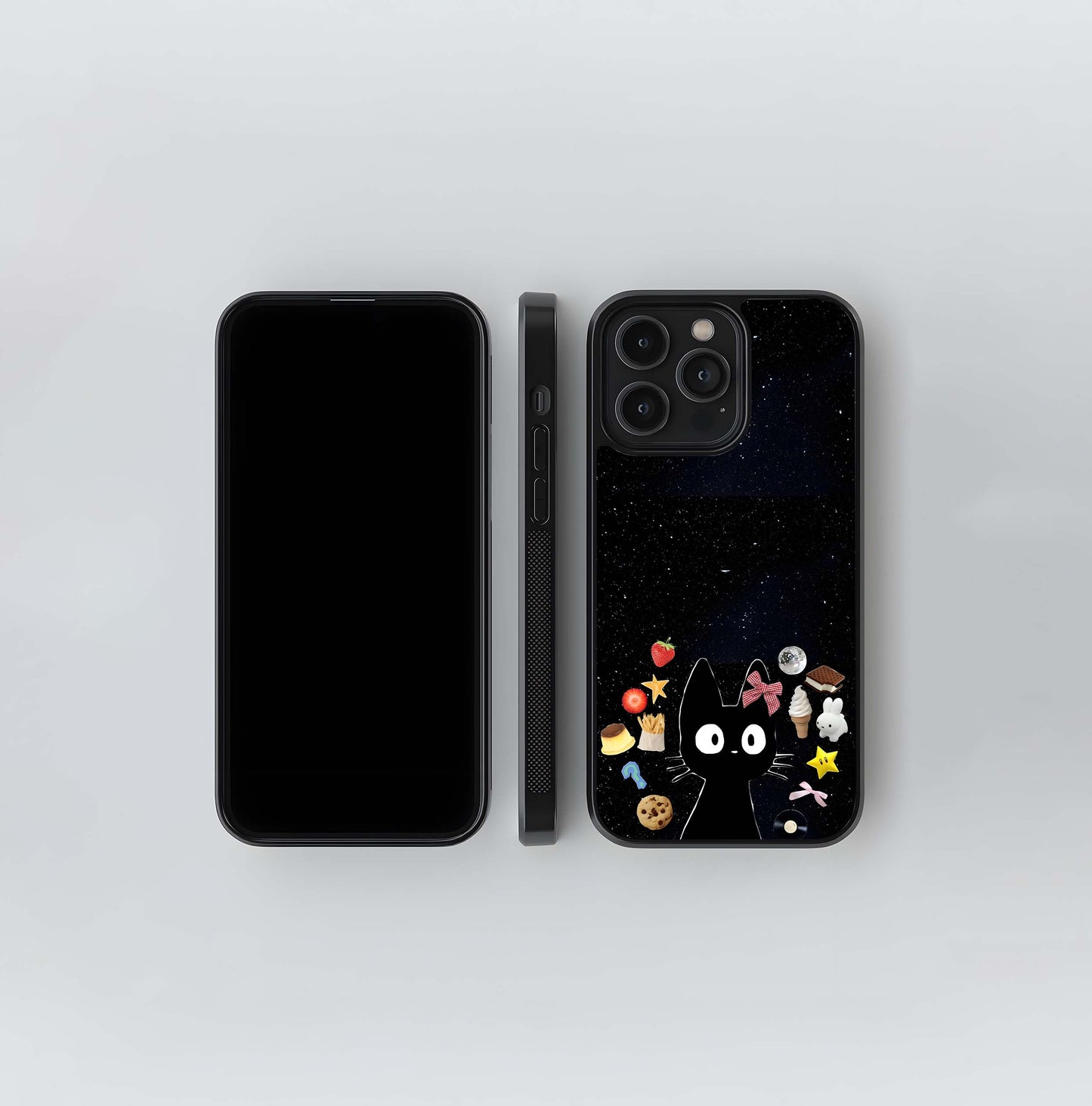 Black Cat in Space Delight Glass Case