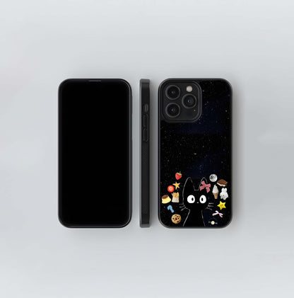 Black Cat in Space Delight Glass Case