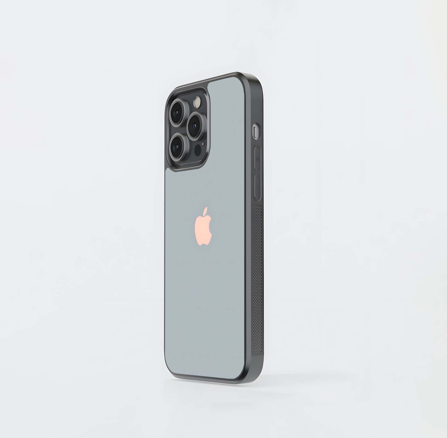 Rose Gold Apple on Soft Grey Glass Case