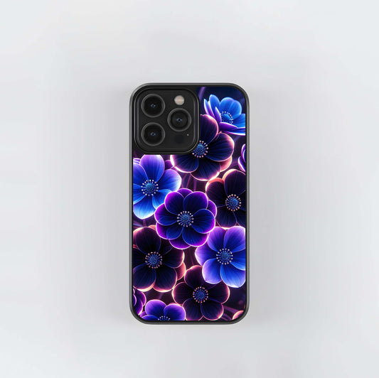 Electric Amethyst Blooms Glass Case
