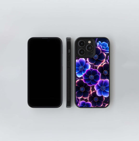 Electric Amethyst Blooms Glass Case