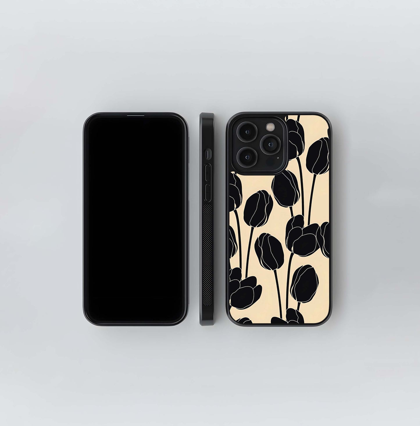 Black Designer Tulip Glass Case
