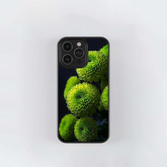 Electric Green Mums Glass Case