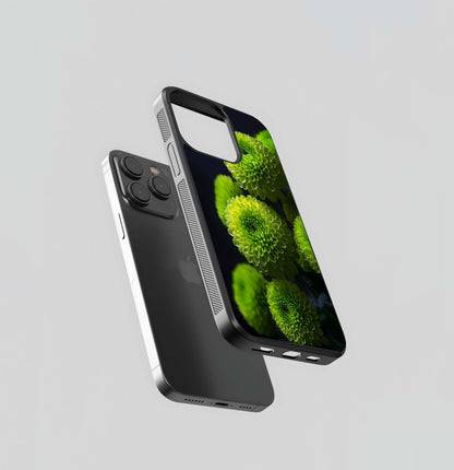 Electric Green Mums Glass Case