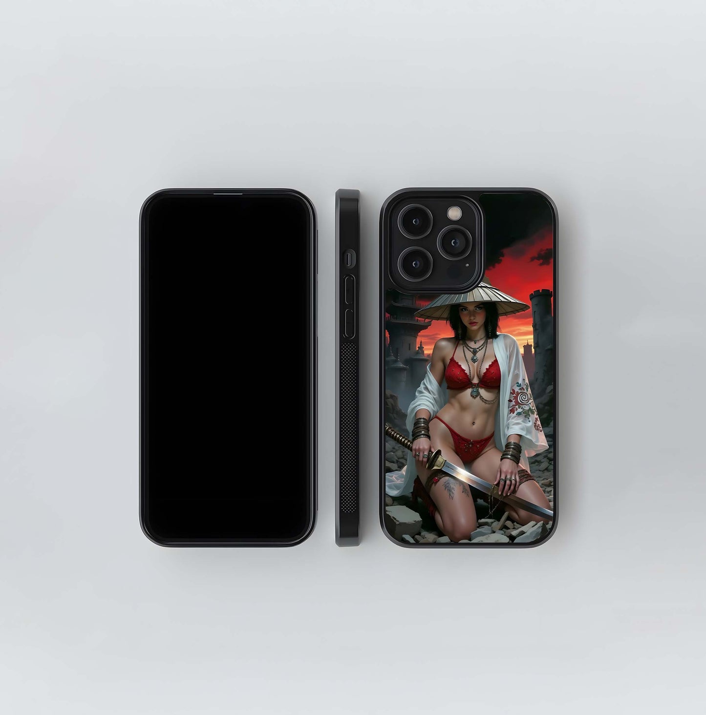 Samurai Sunset Warrior Glass Case