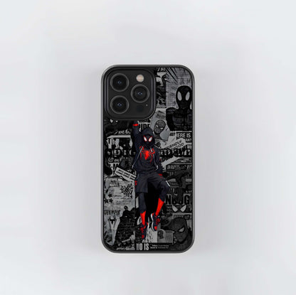 Miles Morales Spider-Man Collage Glass Case
