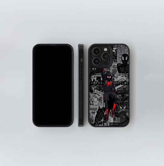 Miles Morales Spider-Man Collage Glass Case