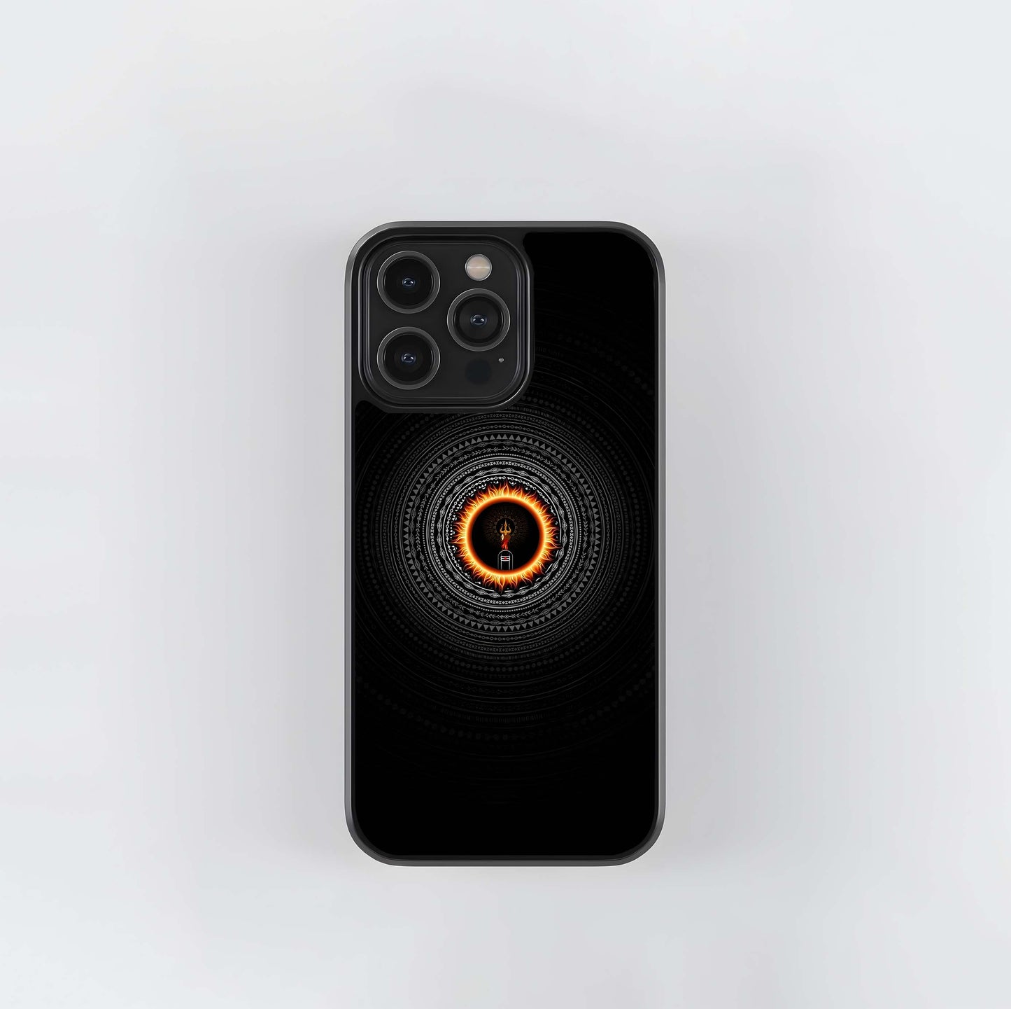 Shiva in Fiery Mandala Glass Case