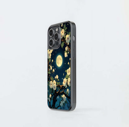 Celestial Moon & Flower Glass Case