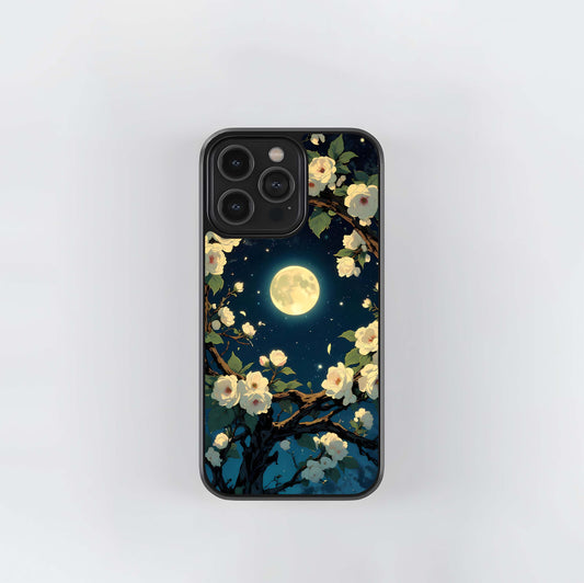 Celestial Moon & Flower Glass Case