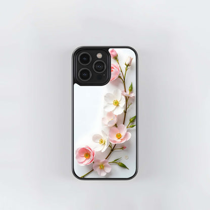 Elegant Pale Pink Wild Roses Glass Case